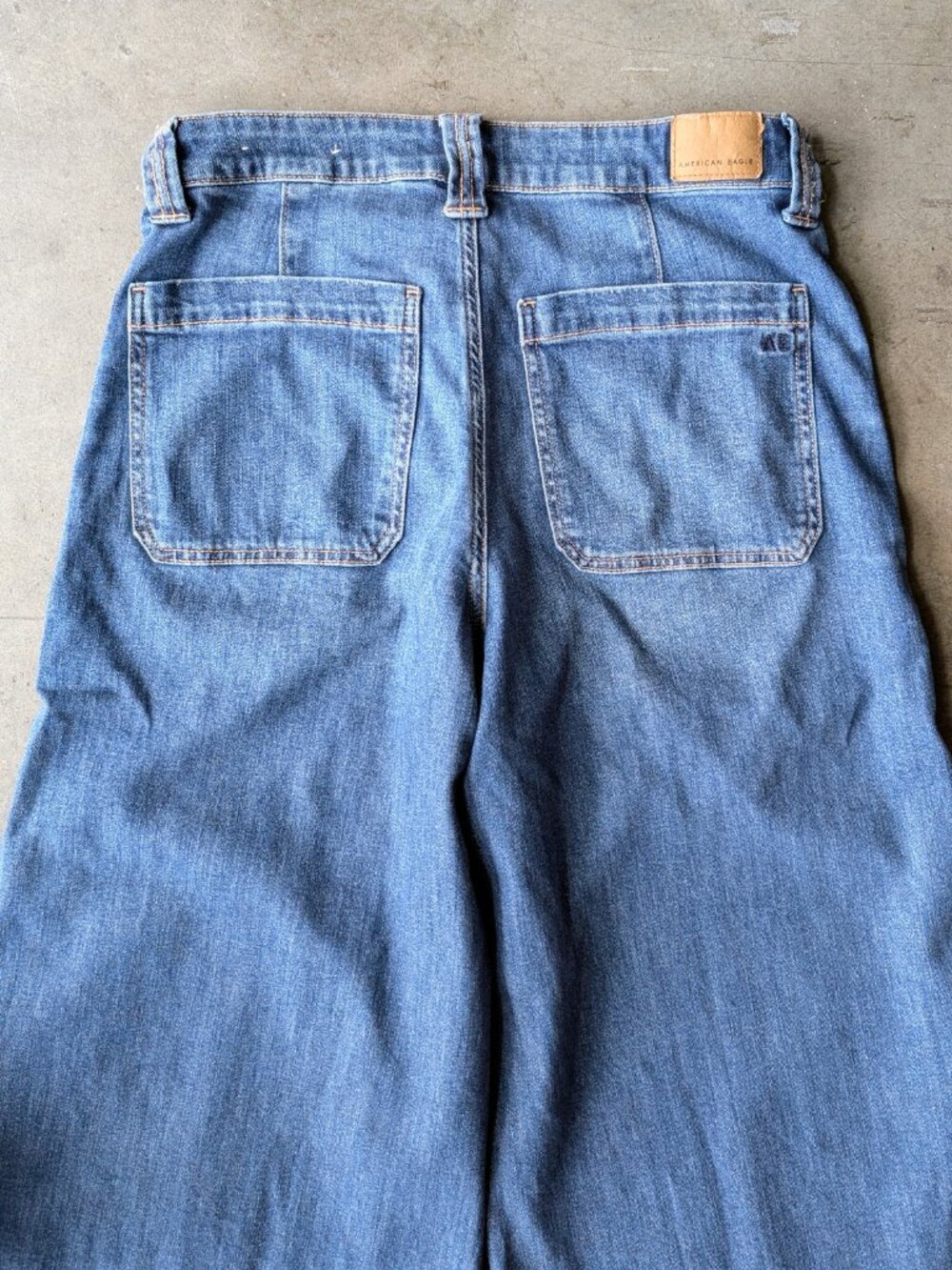 American Eagle Dreamy Drape Stretch Baggy Ultra Wide Leg Super High Waisted Jean - Picture 11 of 12